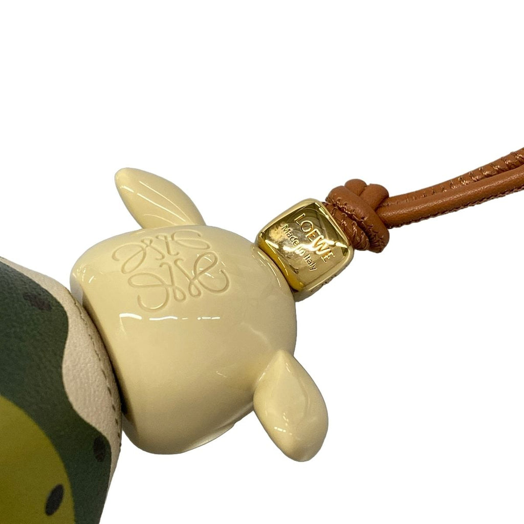 Loewe Key Holder Kiwi Puzz Charm Light Green Beige Multi Leather