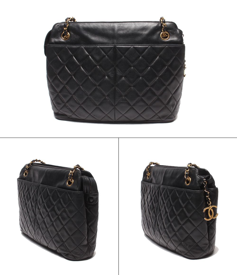 Chanel Chain Shoulder Bag Gold Quilted