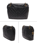 Chanel Chain Shoulder Bag Gold Quilted