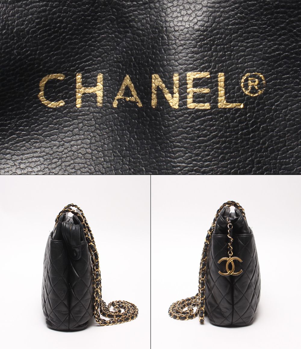 Chanel Chain Shoulder Bag Gold Quilted