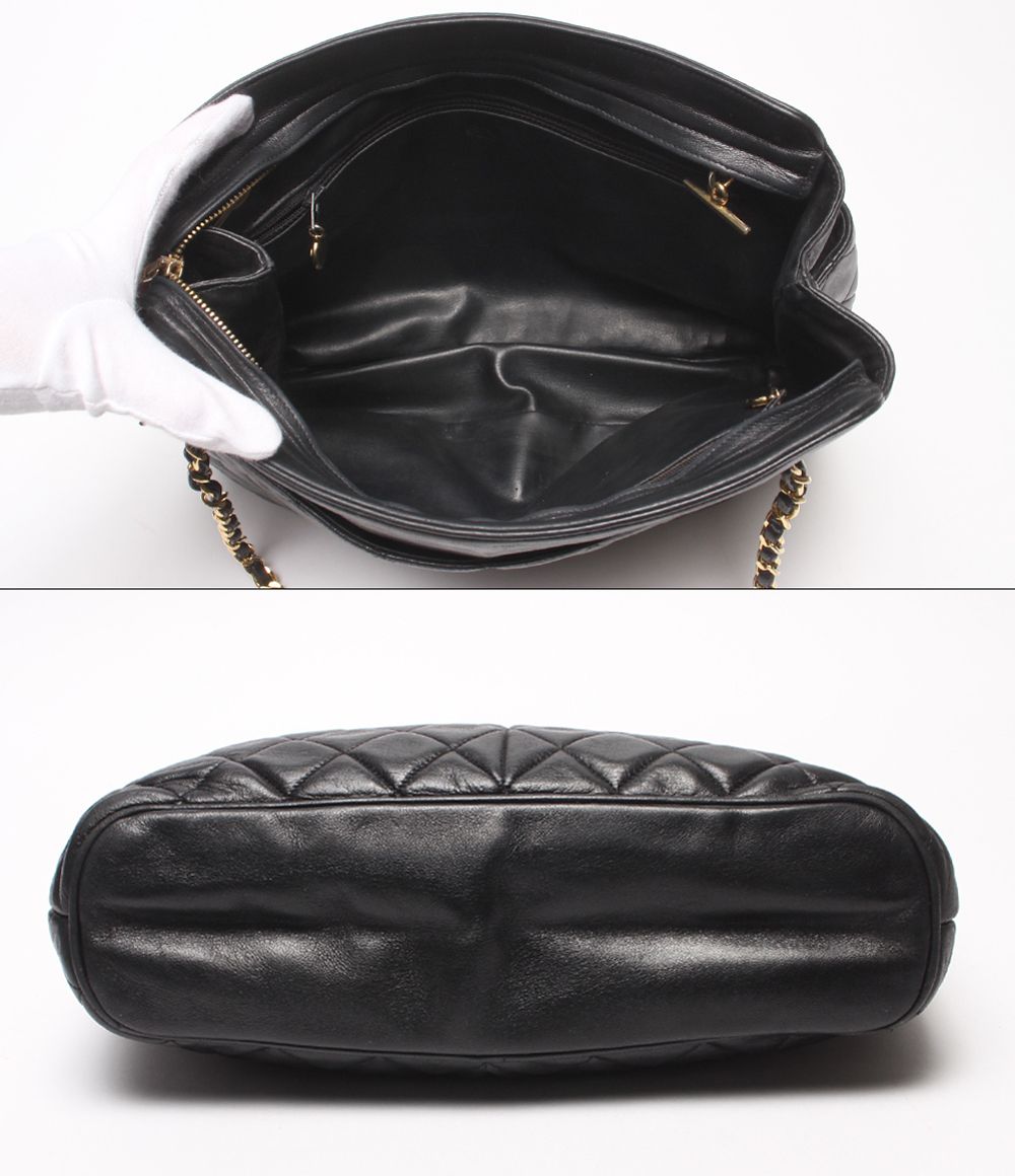 Chanel Chain Shoulder Bag Gold Quilted