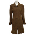 Chanel Dress 40 M Dark Brown Zip Up Plaid Wool
