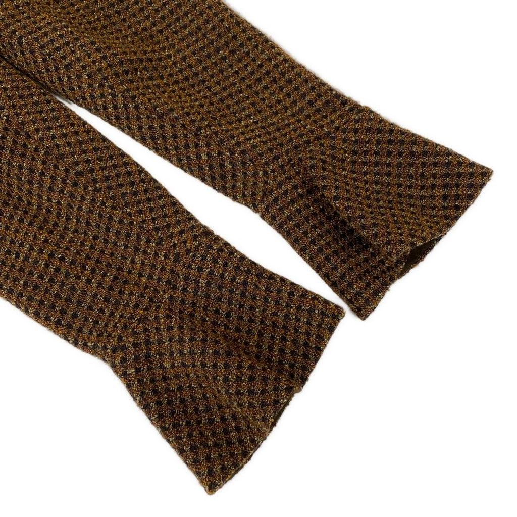 Chanel Dress 40 M Dark Brown Zip Up Plaid Wool — view 5