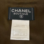 Chanel Dress 40 M Dark Brown Zip Up Plaid Wool — view 3