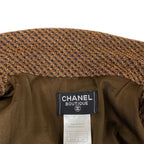 Chanel Dress 40 M Dark Brown Zip Up Plaid Wool — view 7