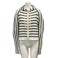 Dior Hoodie I 38 White Black Knit Border Zip