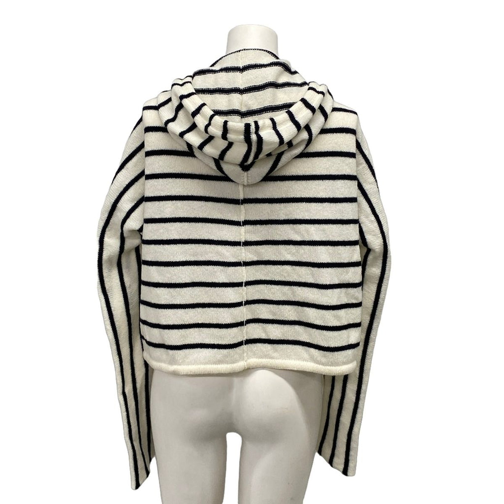 Dior Hoodie I 38 White Black Knit Border Zip — view 2