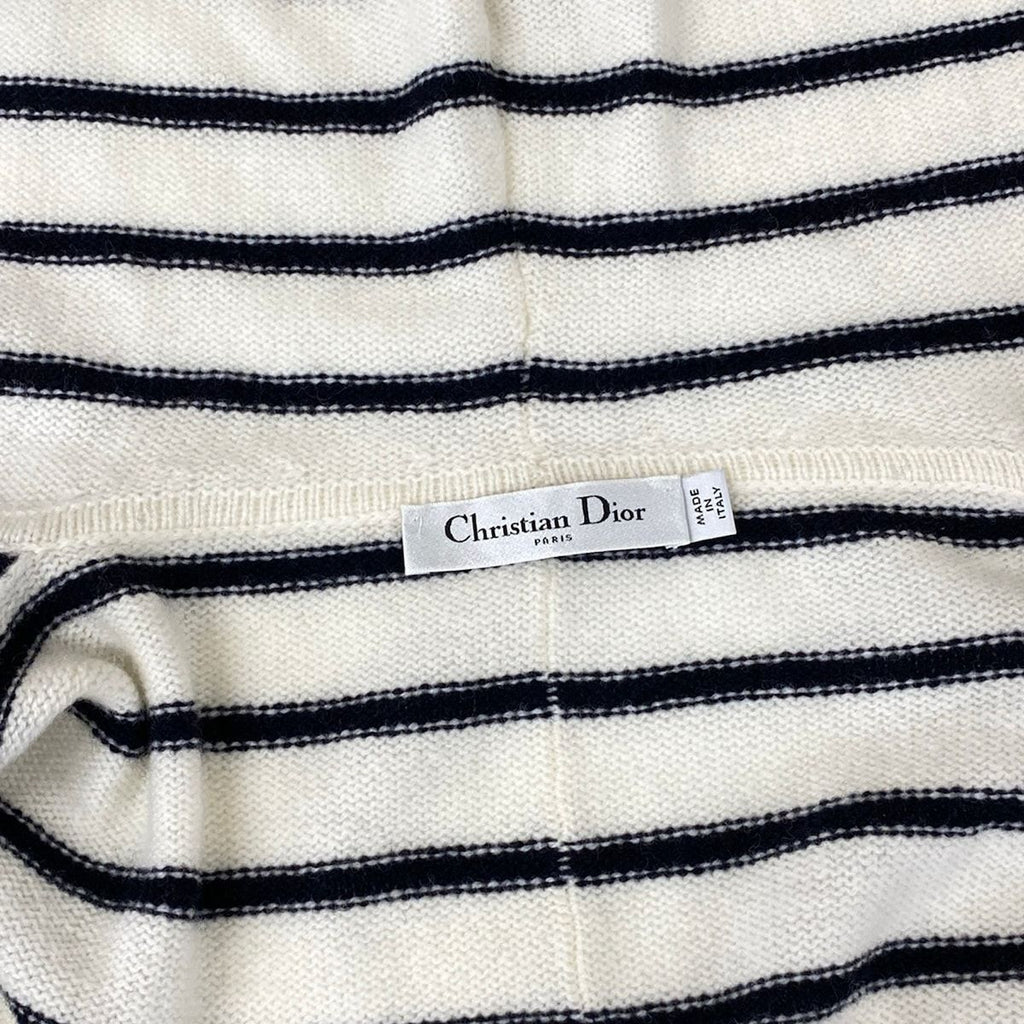 Dior Hoodie I 38 White Black Knit Border Zip — view 7