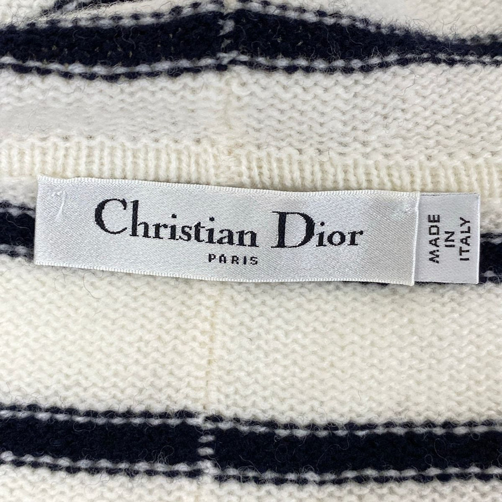 Dior Hoodie I 38 White Black Knit Border Zip — view 3
