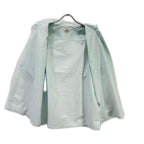 Hermes Button Down Short Sleeve Shirt Linen Blend Sky Blue — view 3