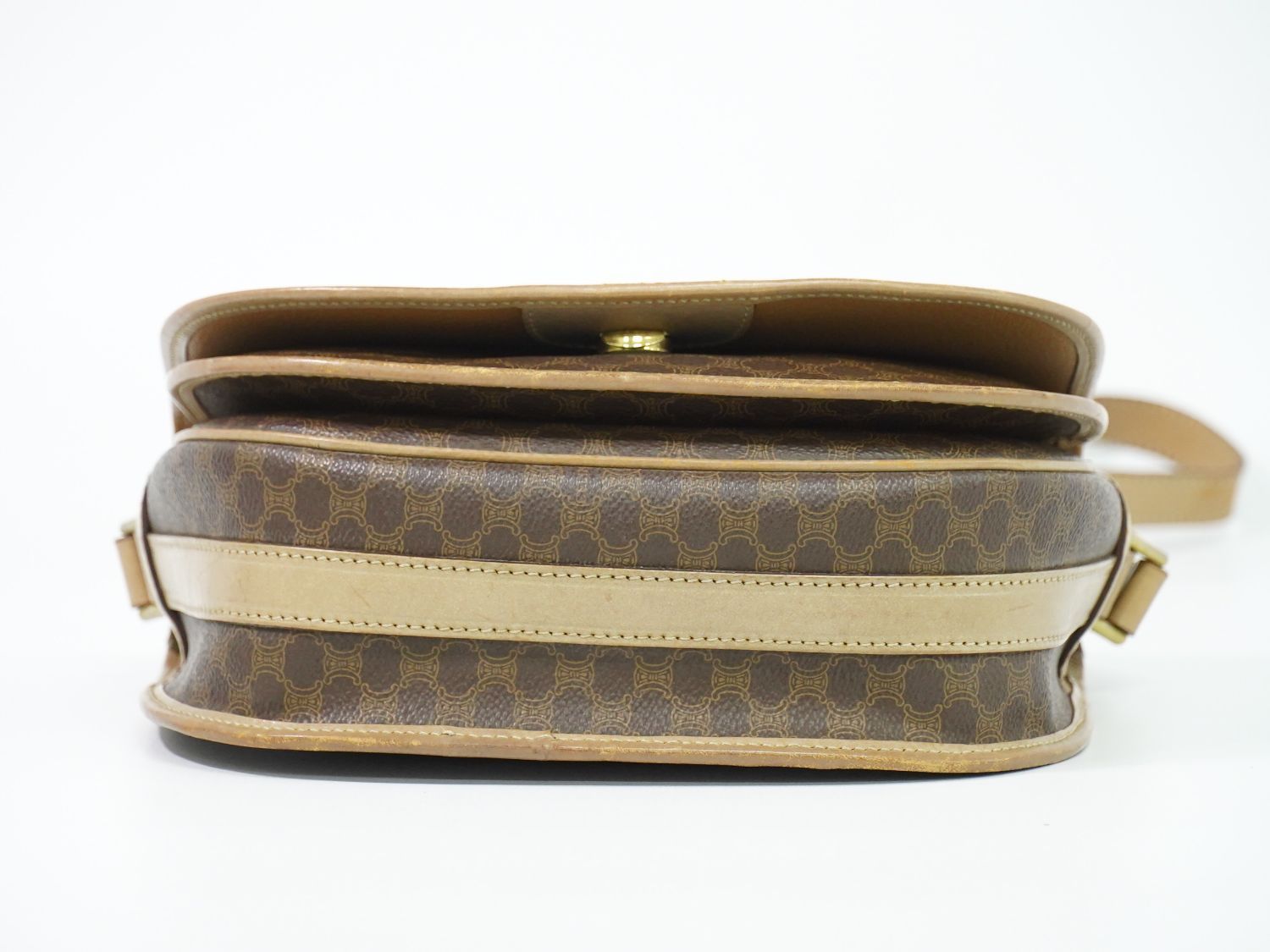 Celine Macadam Shoulder Bag Pochette Brown