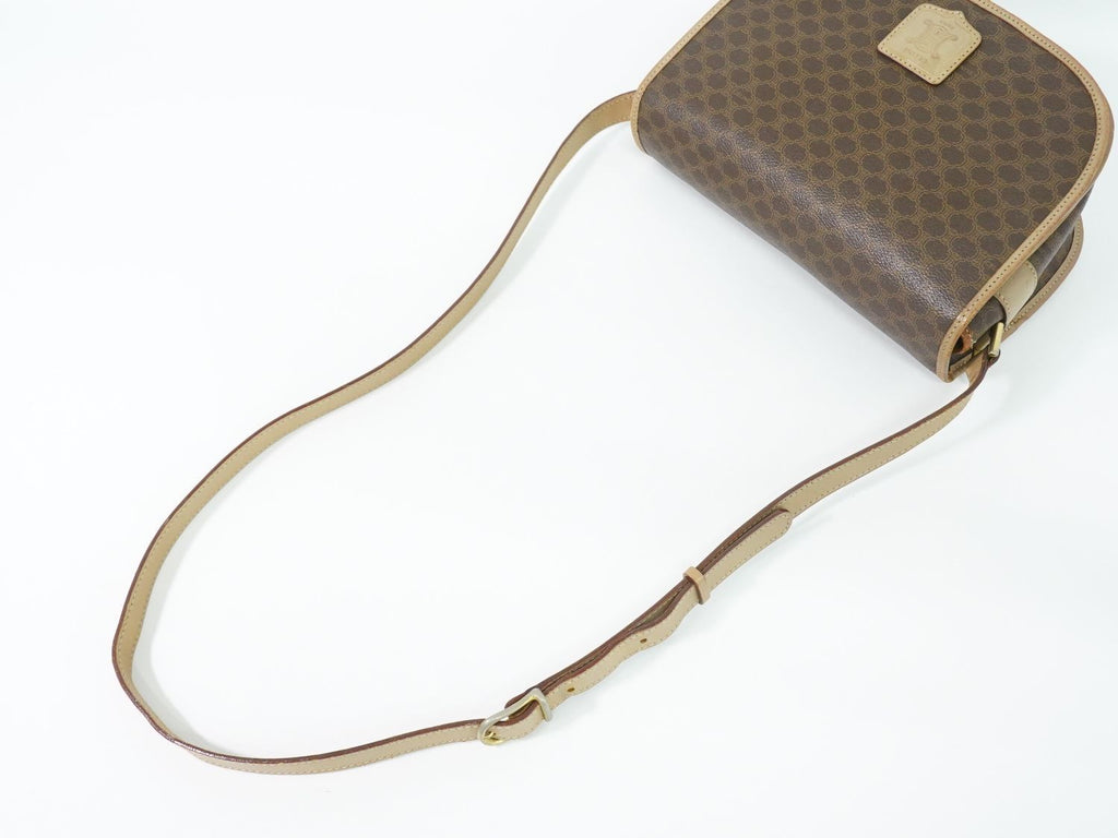 Celine Macadam Shoulder Bag Pochette Brown