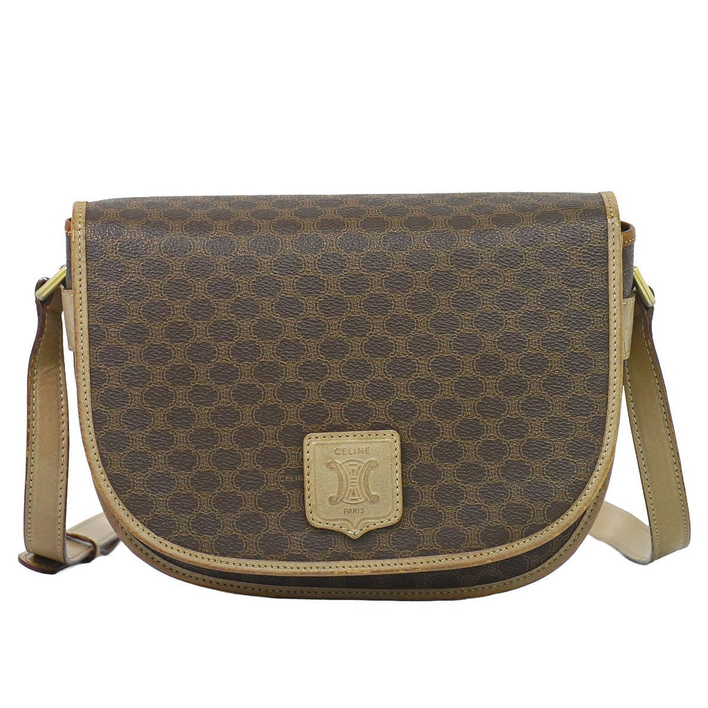 Celine Macadam Shoulder Bag Pochette Brown