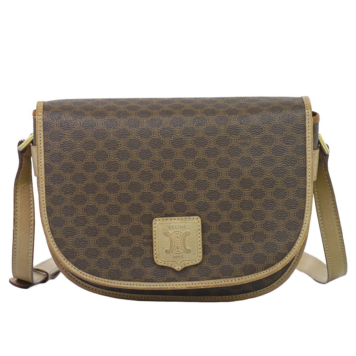 Celine Macadam Shoulder Bag Pochette Brown