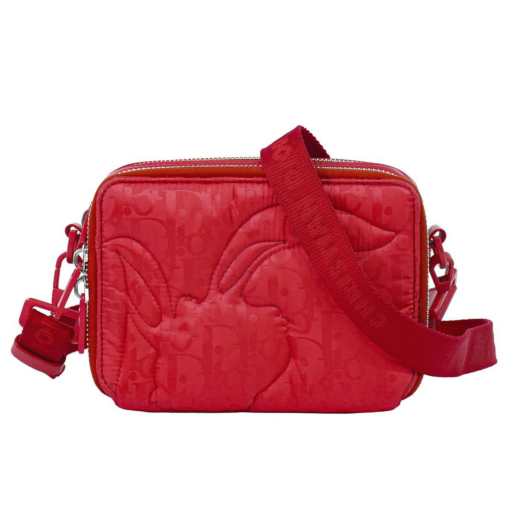 Dior I-r-el Erl Mirage Quilted Rabbit Shoulder Bag Pochette Nylon