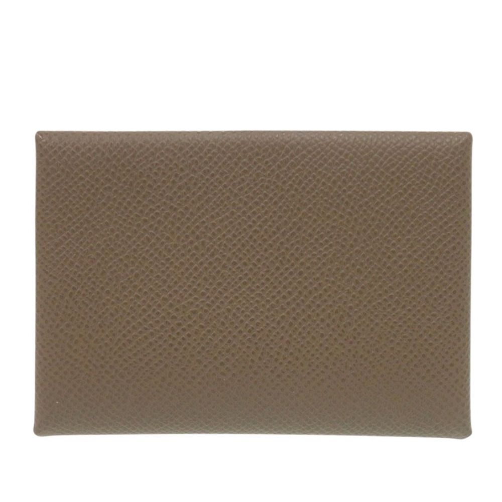 Hermes Calvi Duo Veau Epsom Etoupe Card Case
