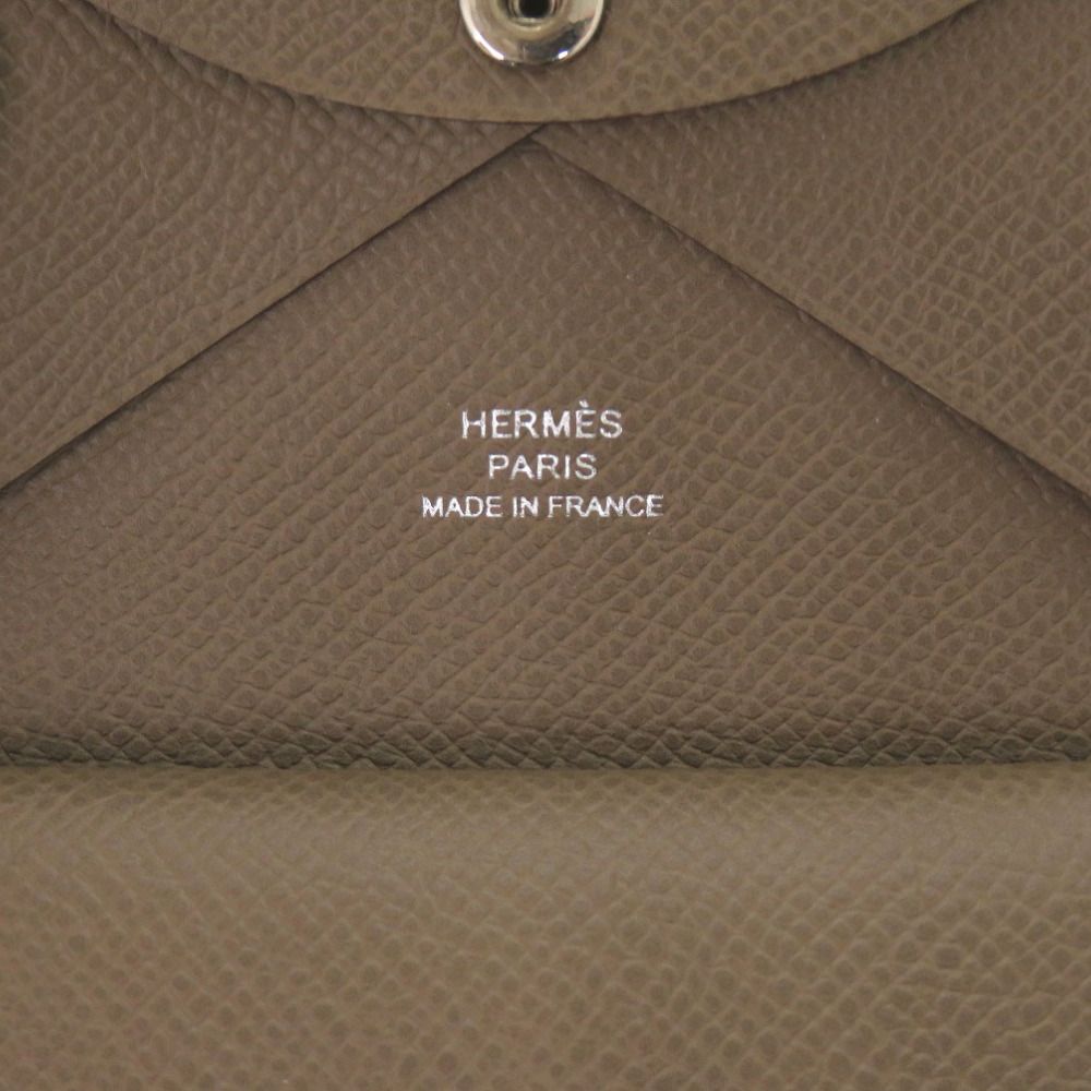 Hermes Calvi Duo Veau Epsom Etoupe Card Case