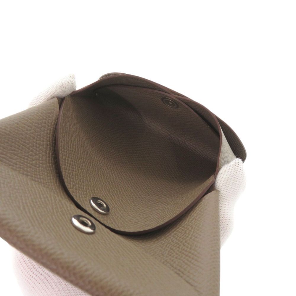 Hermes Calvi Duo Veau Epsom Etoupe Card Case