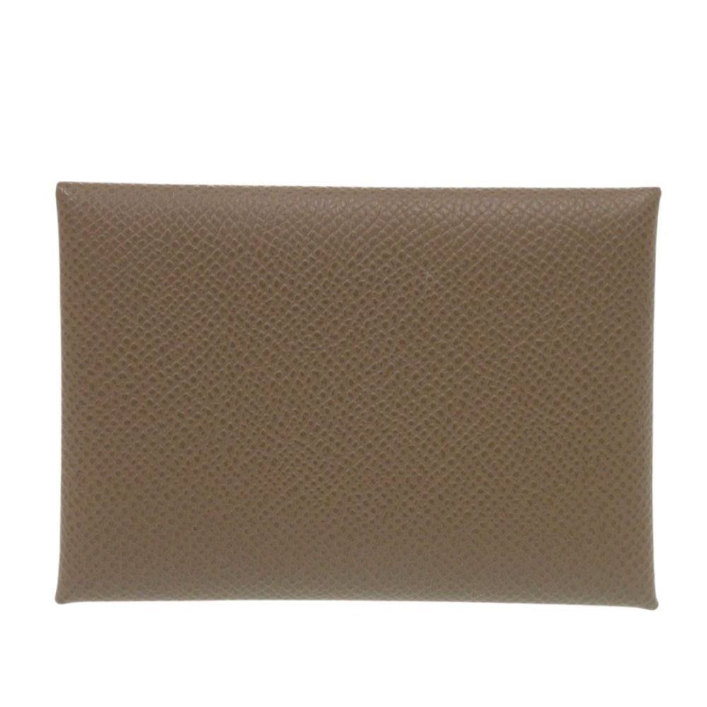 Hermes Calvi Duo Veau Epsom Etoupe Card Case