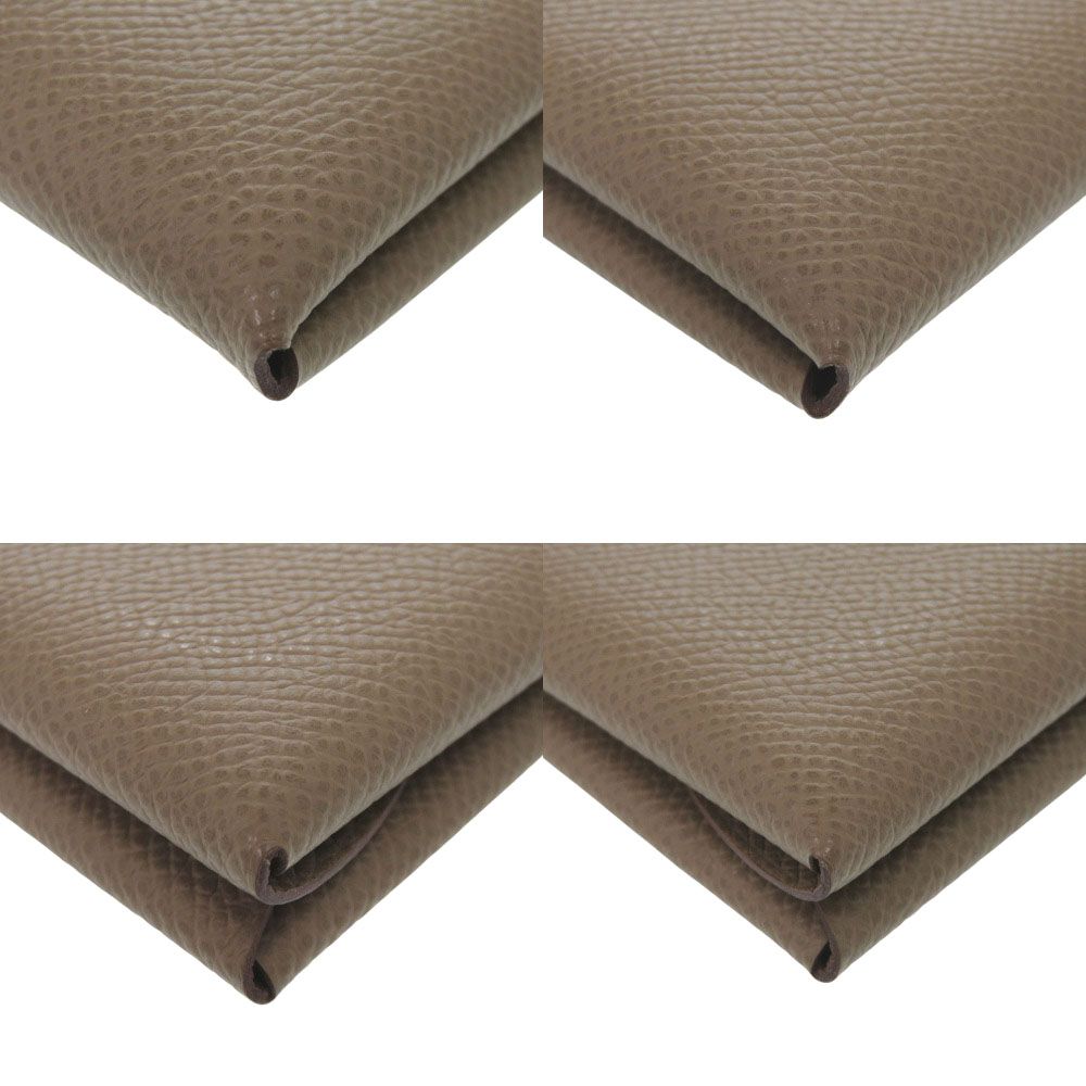 Hermes Calvi Duo Veau Epsom Etoupe Card Case
