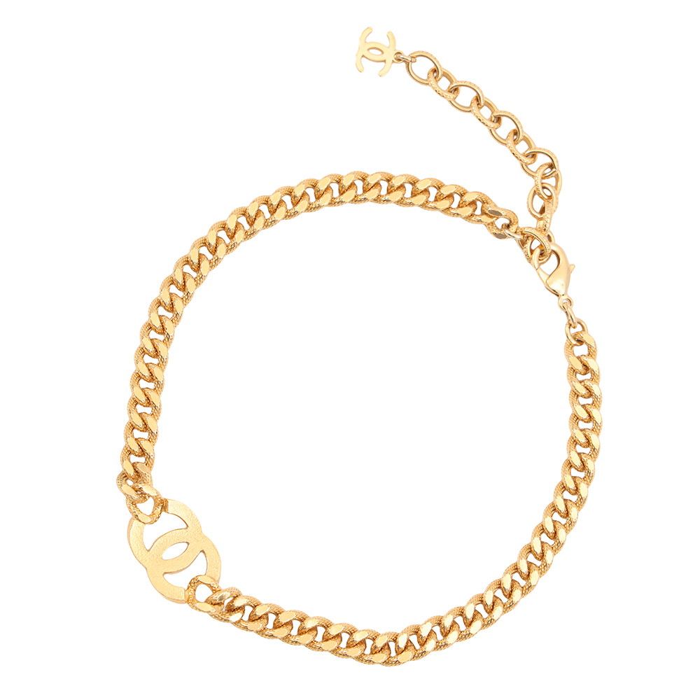 Chanel Necklace CC Logo Rhinestone a Choker