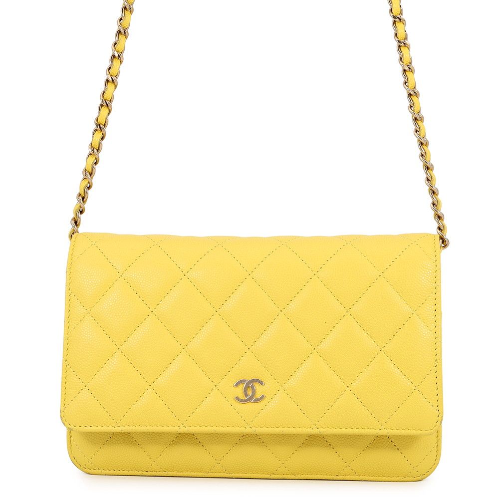 Chanel Chain Wallet Classic Quilted CC Logo Caviar Leather Shoulder Bag
