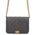 Chanel Chain Wallet Boy 15 Caviar Leather Shoulder Bag