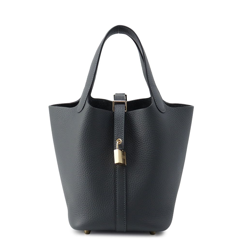 Hermes Handbag Picotin Lock PM Grimisty Champagne Gold Taurillon Clemence Tote