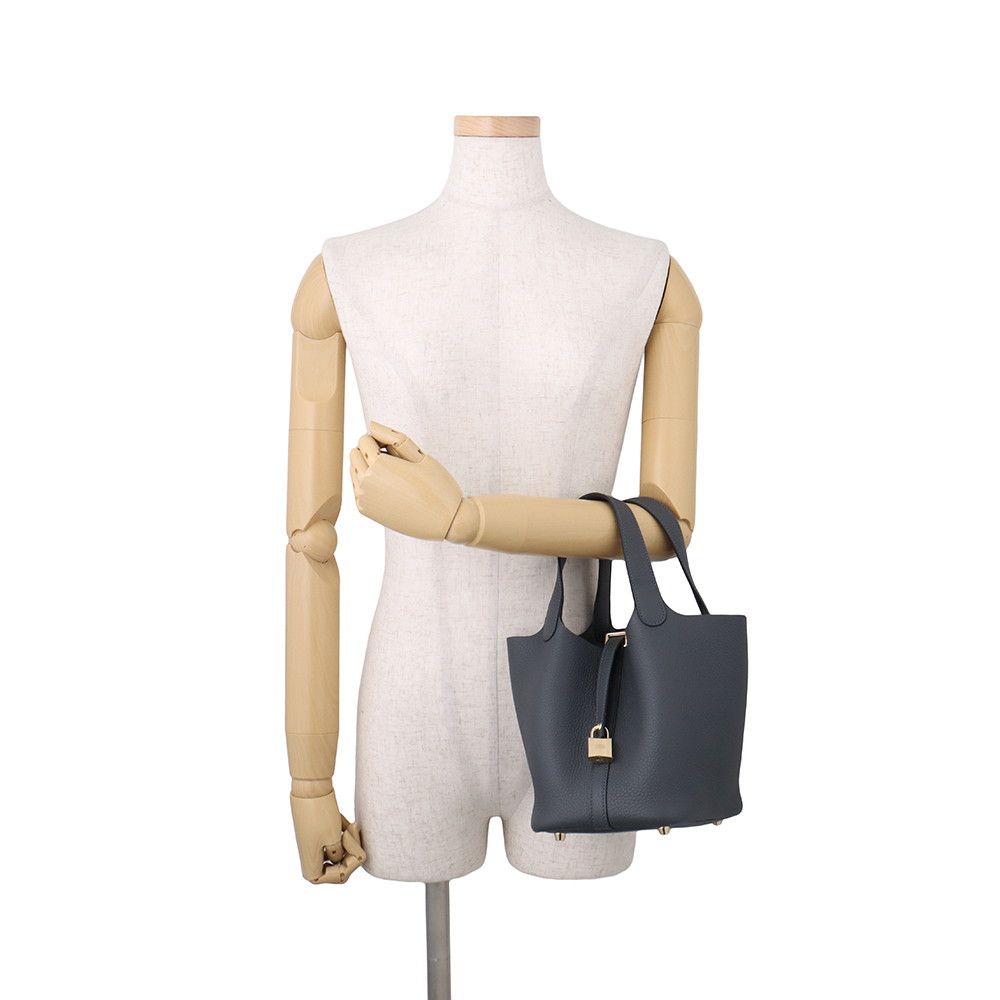 Hermes Handbag Picotin Lock PM Grimisty Champagne Gold Taurillon Clemence Tote