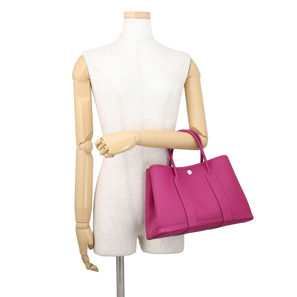 Hermes Tote Bag Garden Party TPM Lo-z Purple Silver Negotiating