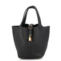 Hermes Handbag Picotin Lock PM Black Gold Taurillon Clemence