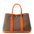 Hermes Tote Bag Garden Party TPM Etoupe Orange Silver Toile Officier Negonda