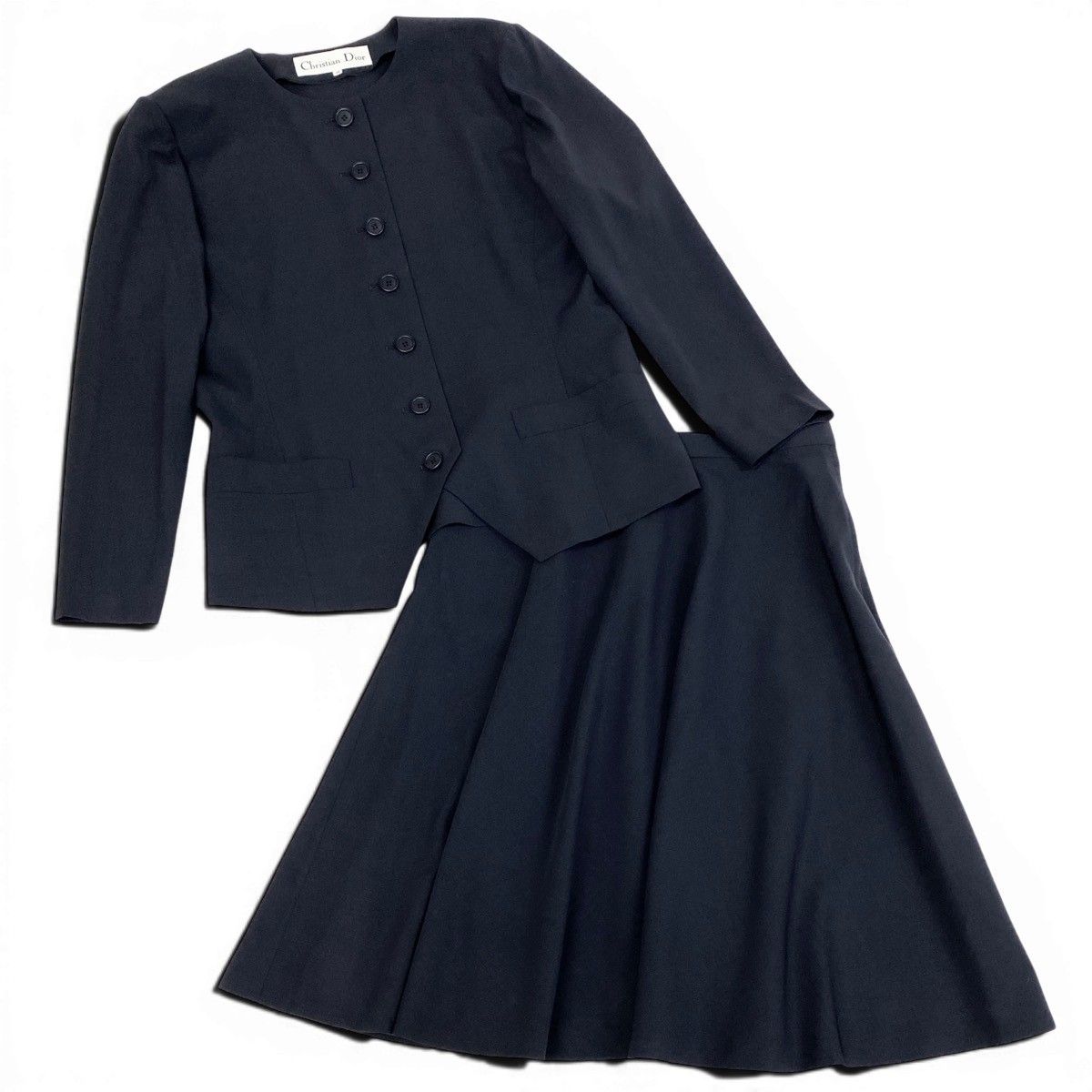 Dior Set Skirt Suit Color Jacket Flare 13 Navy — view 3