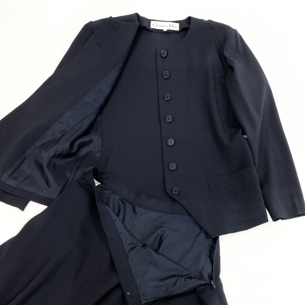 Dior Set Skirt Suit Color Jacket Flare 13 Navy — view 5