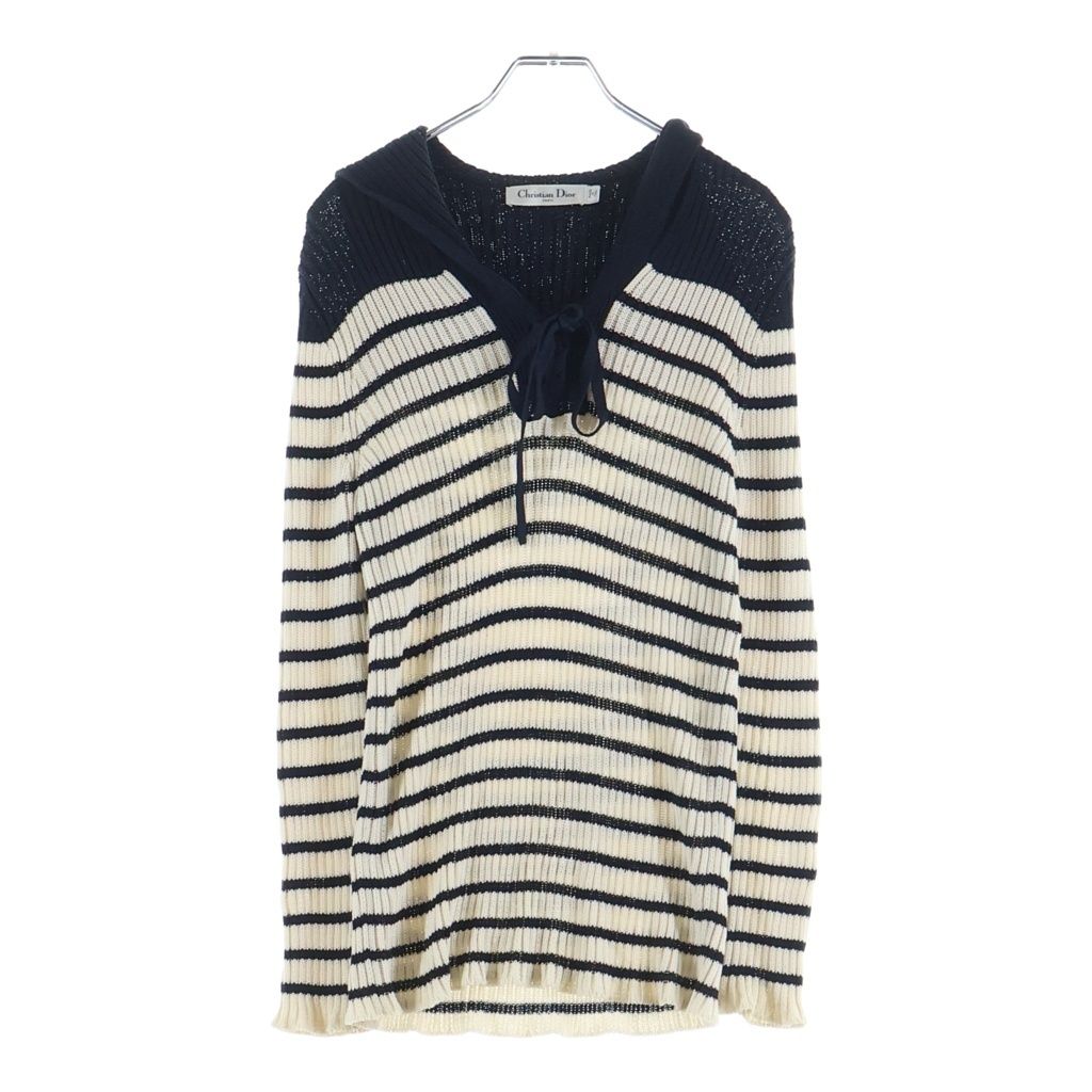 Dior Sera Color Border Knit Ivory Navy 40 Sweater — view 2