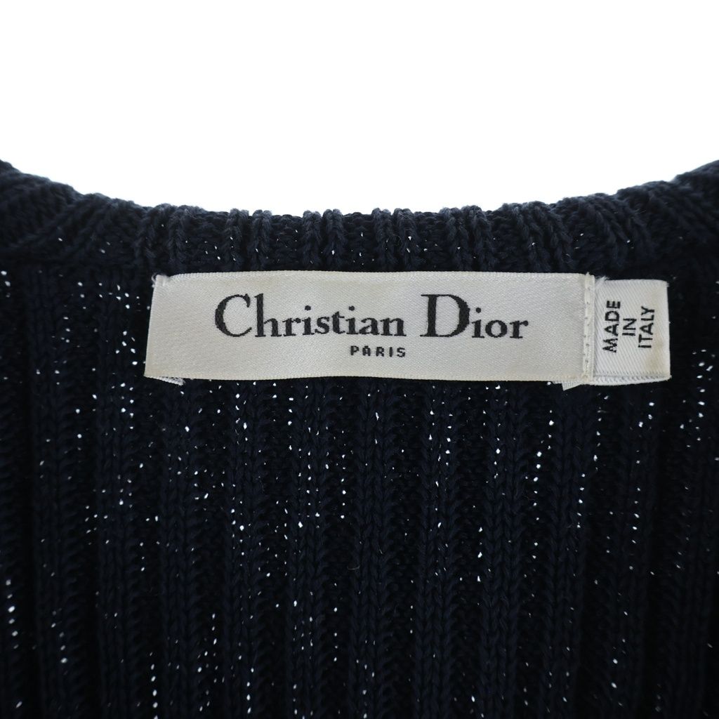 Dior Sera Color Border Knit Ivory Navy 40 Sweater — view 7