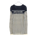 Dior Sera Color Border Knit Ivory Navy 40 Sweater
