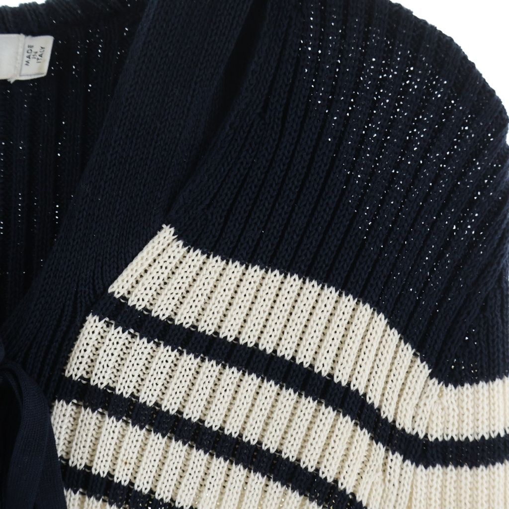 Dior Sera Color Border Knit Ivory Navy 40 Sweater — view 5