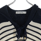 Dior Sera Color Border Knit Ivory Navy 40 Sweater — view 3