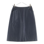 Chanel Vintage Leather Long Skirt Black 36