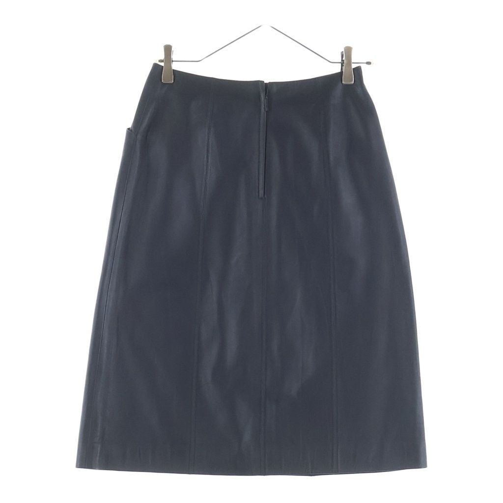 Chanel Vintage Leather Long Skirt Black 36 — view 2