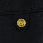 Chanel Vintage Coco Button Knee Length Skirt Black 40 — view 5