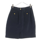 Chanel Vintage Coco Button Knee Length Skirt Black 40 — view 2