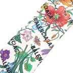 Gucci the Hacker Flora Print Silk Neck Bow the Project Floral Scarf White