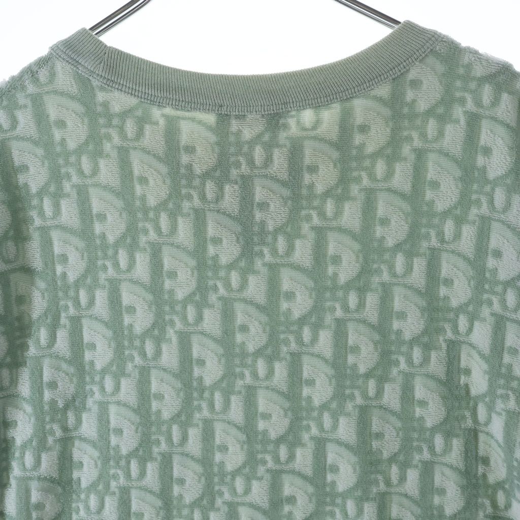 Dior Oblique Logo S Tee Pile T-Shirt Green — view 4