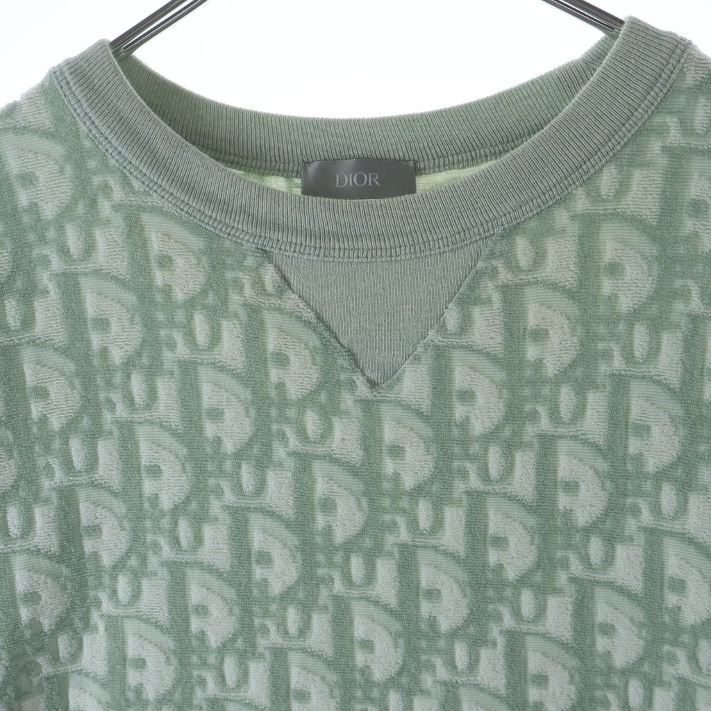 Dior Oblique Logo S Tee Pile T-Shirt Green — view 3