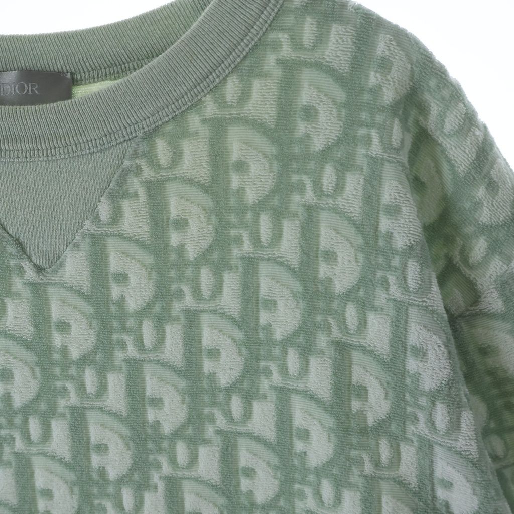Dior Oblique Logo S Tee Pile T-Shirt Green — view 5