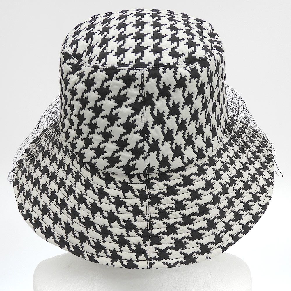 Dior Houndstooth Tulle Hat 59 Almost — view 4