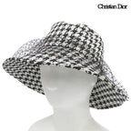 Dior Houndstooth Tulle Hat 59 Almost