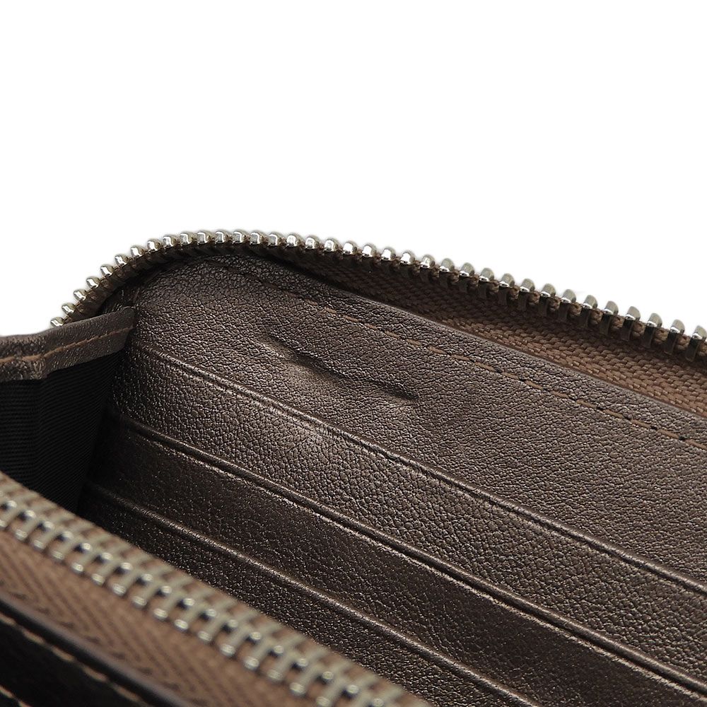 Dior Cannage Zip Around Wallet Patent Leather Logo Charm Metallic